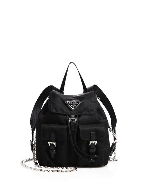 Prada Vela Mini Crossbody Backpack Bag, Black (Nero)